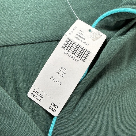 Anthropolgie, briar piped pajama‎ top size 2X NWT green lounge soft - Picture 7 of 8